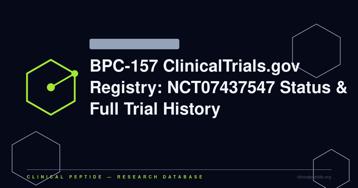 Abstract clinical trial registry motif representing BPC-157 peptide research records listed on ClinicalTrials.gov.
