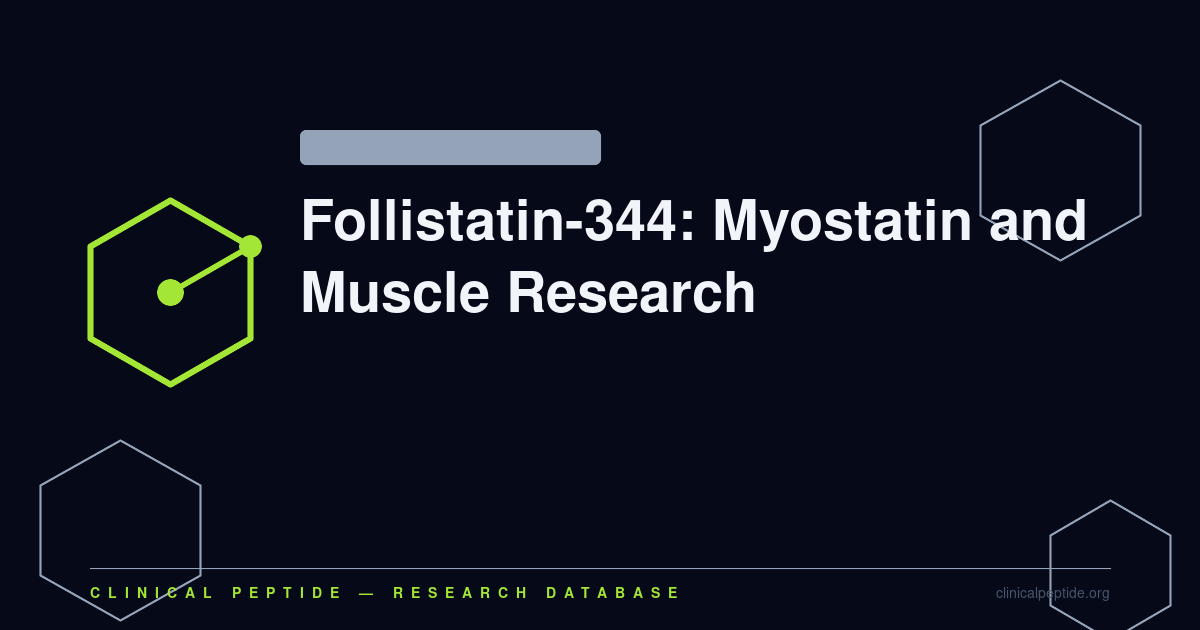Abstract geometric diagram representing Follistatin-344 myostatin pathway and skeletal muscle research.