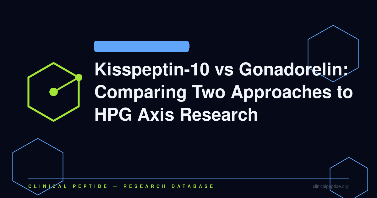 Abstract hexagonal molecule motif representing kisspeptin-10 and gonadorelin research in HPG axis signaling.