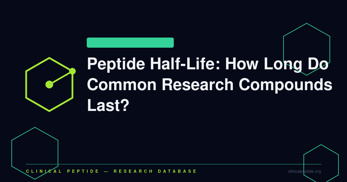 Abstract ascending bar motif representing the range of peptide research compound half-lives from minutes to weeks.
