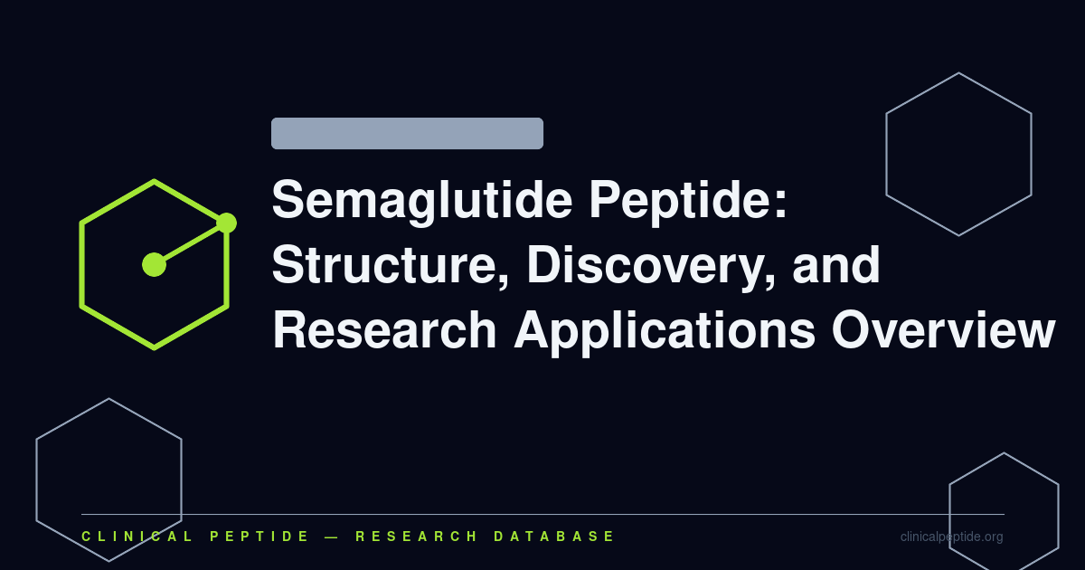 Abstract molecular motif representing semaglutide peptide research and GLP-1 receptor agonist pharmacology.