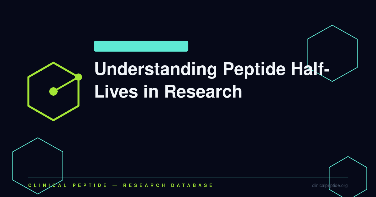 Abstract diagram illustrating plasma half-life and peptide degradation kinetics in research settings.